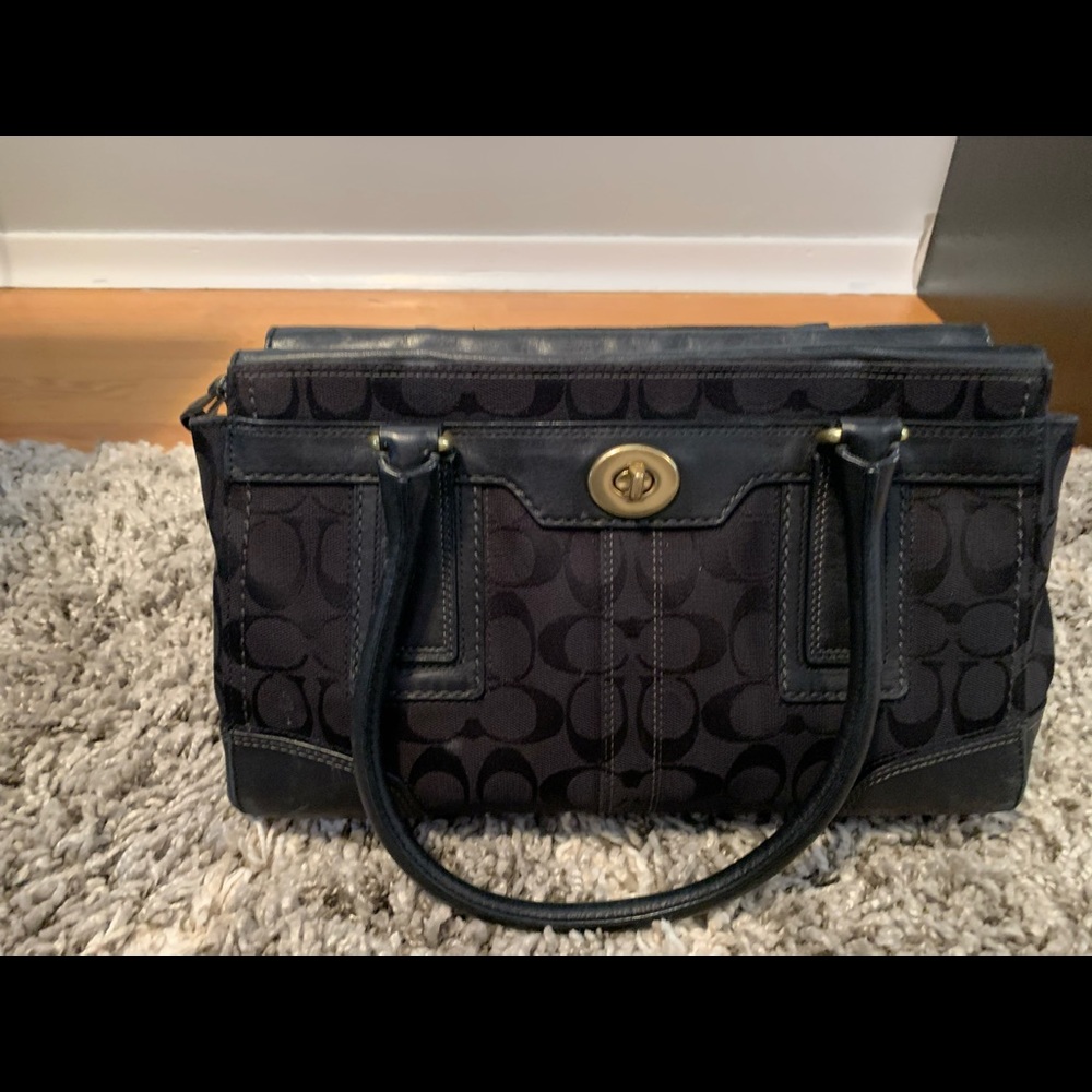 Coach black bag and wallet bundle
